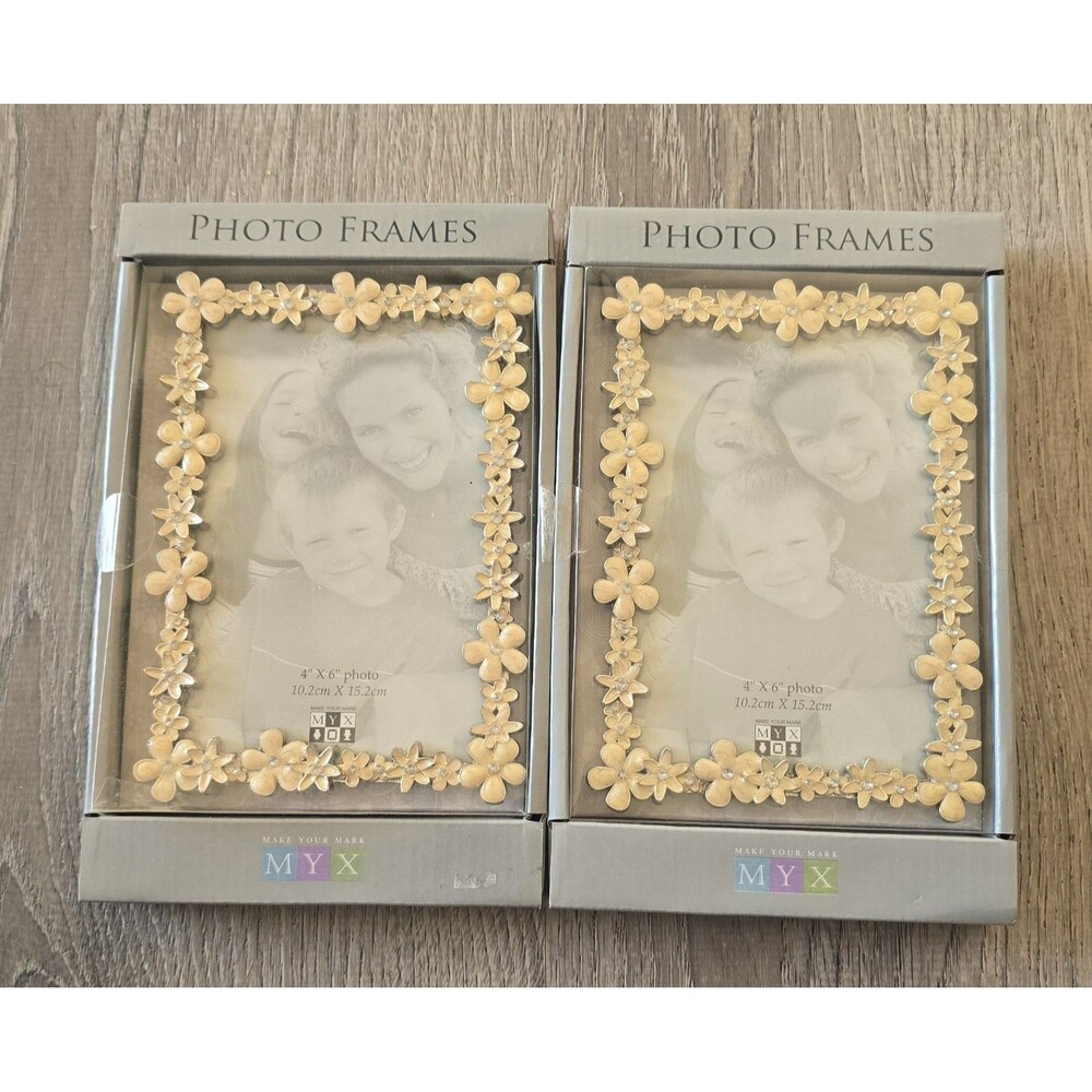 2 ~ Floral Enamel Border 4x 6 Picture Frame NIB ~ Grandaughters Daughters Pretty